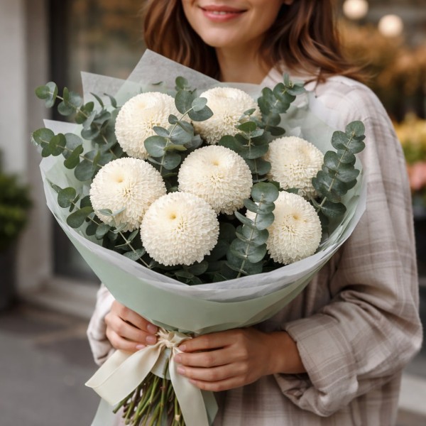 7 хризантем Помпон