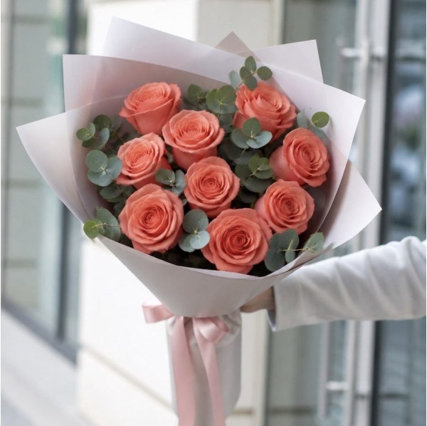 Коралловые розы 9 шт.