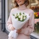 Букет 15 белых тюльпанов