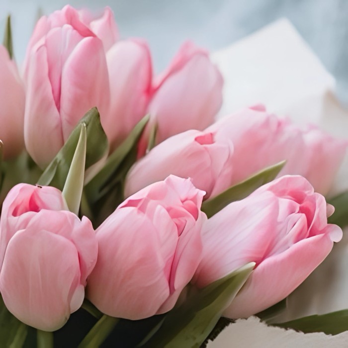 Букет 15 розовых тюльпанов