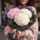 Букет 3 бело-розовые гортензии