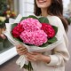 5 красно-розовых гортензий