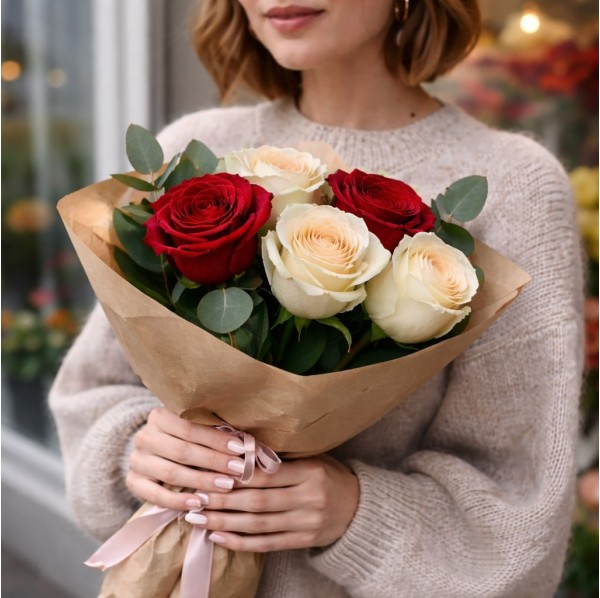 Букет из 5 роз микс