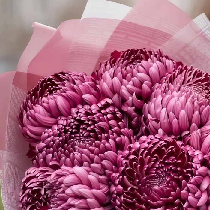 Букет 9 хризантем Бургунди