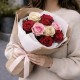 Букет 9 разноцветных роз 40 см